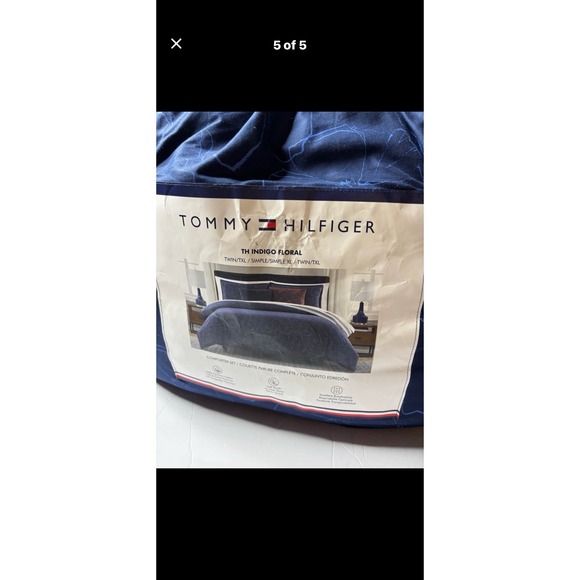 Tommy Hilfiger Comforter Set Twin XL Indigo Floral Winter Local Pickup Only - Picture 3 of 6